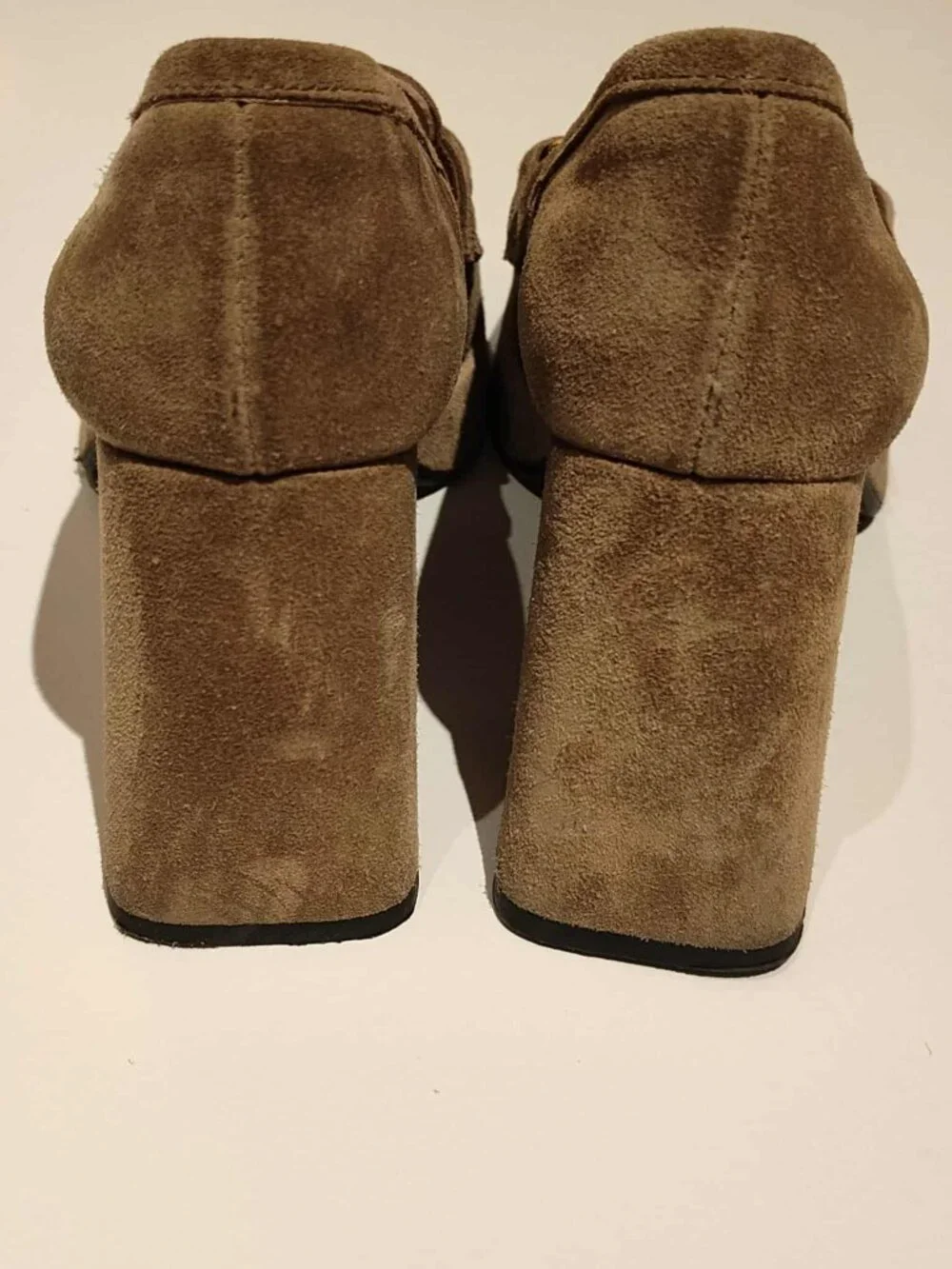 L’idea by Lori, tan platform suede loafer, EU size 38